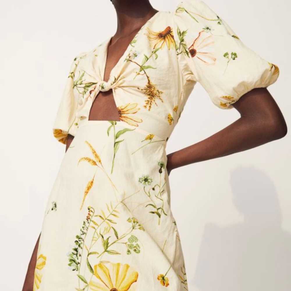 Beautiful H&M yellow - floral - dress size XL